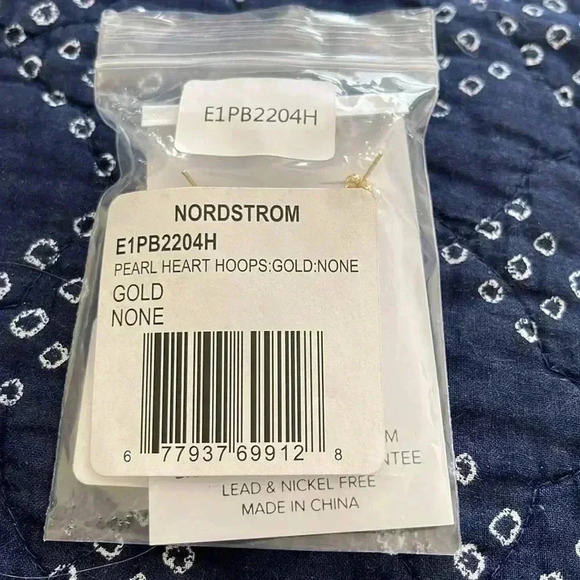 Sterling Forever Gold Plated Pearl Heart Hoop Earrings - Picture 5 of 6